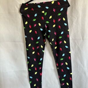 SO Black Leggings with Multicolor Light Bulbs